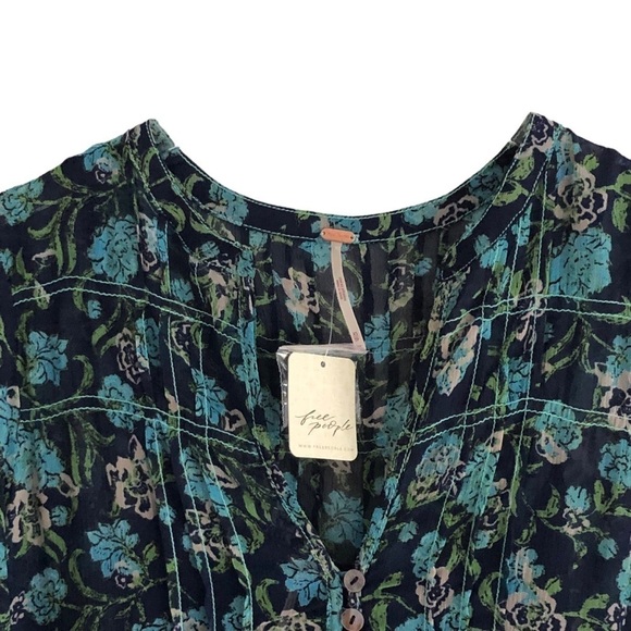 Free People See It Through Floral Maxi Dress Twilight Combo XS - Picture 11 of 14